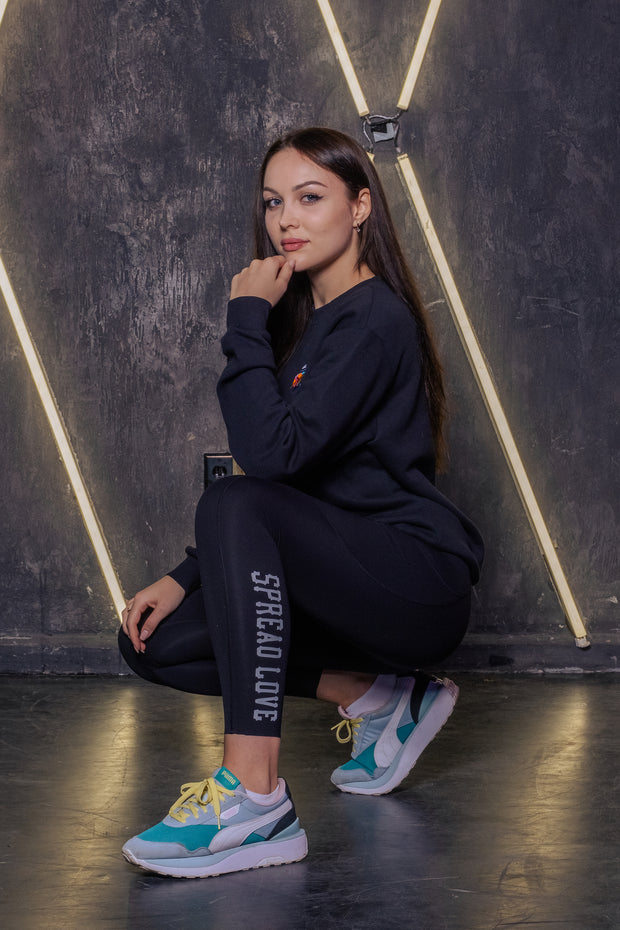 Spread Love X Jason Naylor Emotionlogo Polo Crew Neck Sweatshirt in Black