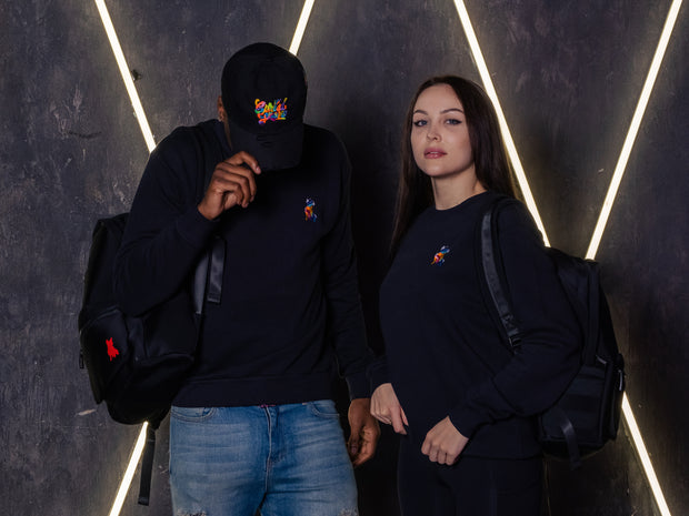 Spread Love X Jason Naylor Emotionlogo Polo Crew Neck Sweatshirt in Black