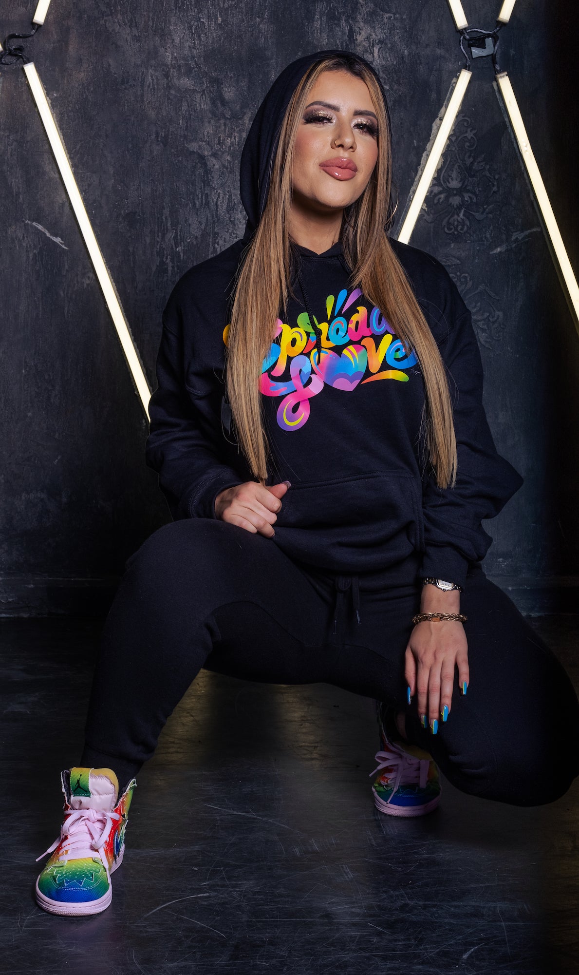 Spread Love X Jason Naylor Emotionlogo Hooded Sweatshirt in Black