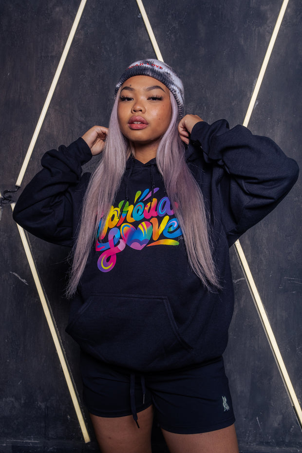 Spread Love Minimalist Black Tie Dye Beanie in Fire Noir