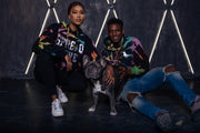 Handcrafted Galaxy Opal Spread Love Tie Dye Hooded Sweatshirt