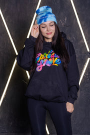 Spread Love Minimalist Tie Dye Beanie in Azure Blue