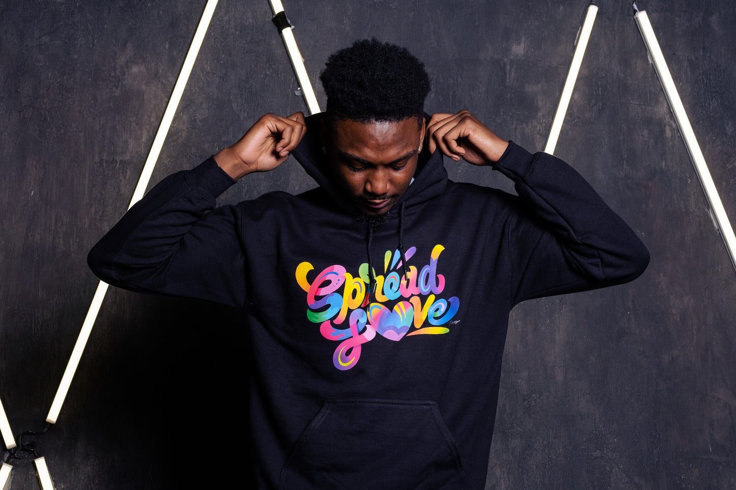 Spread Love X Jason Naylor Emotionlogo Hooded Sweatshirt in Black