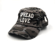 Spread Love Gray Camo & White Vintage Dad Cap