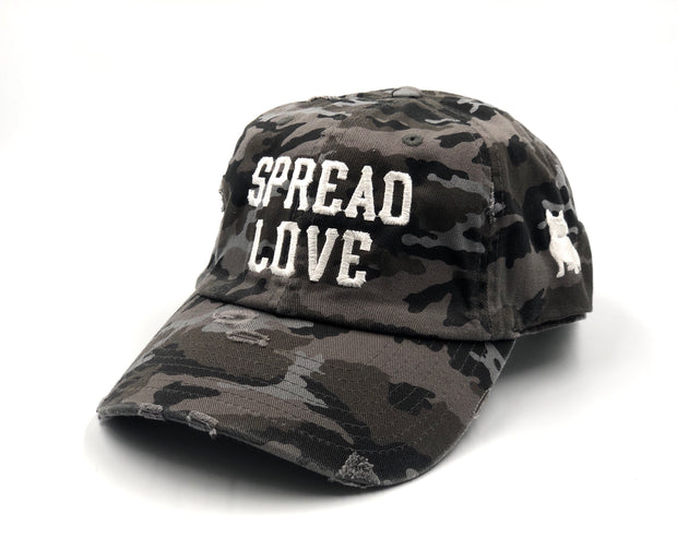 Spread Love Gray Camo & White Vintage Dad Cap