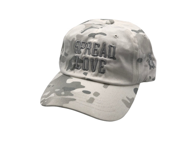 Spread Love White Camo & Gray Vintage Dad Cap