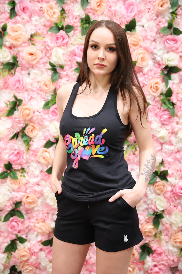 Black Spread Love Glam Shorts