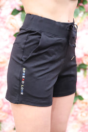 Black Spread Love Glam Shorts