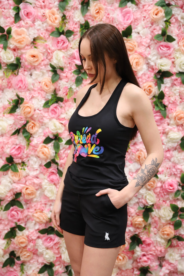 Black Spread Love Glam Shorts