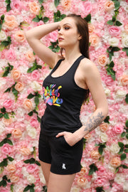 Black Spread Love Glam Shorts