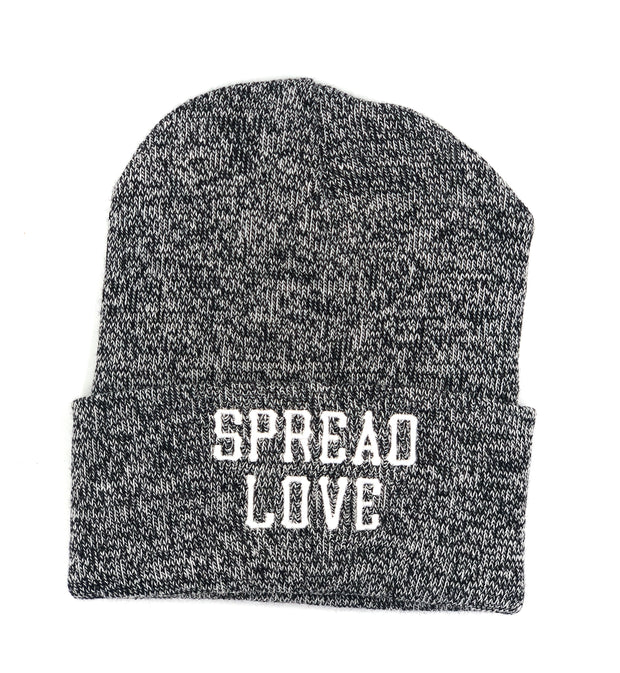 Gray Marble Spread Love Beanie