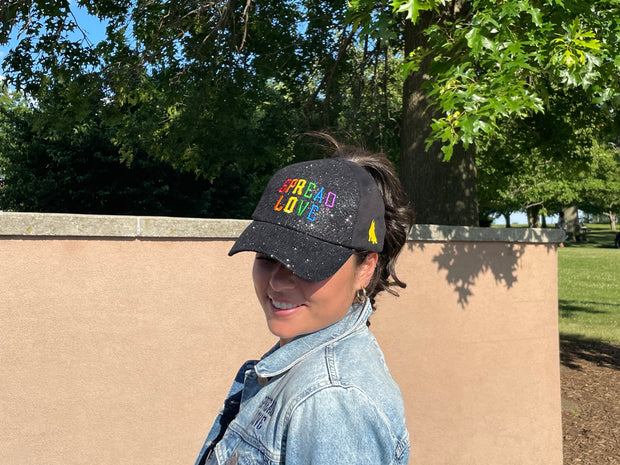 Black Pride Spread Love Glam Pony Hat