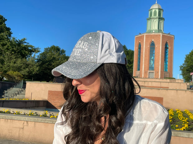Silver & White Spread Love Glam Pony Hat