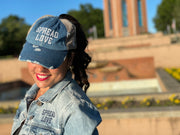 Spread Love Vintage Denim & White Mesh Pony Hat