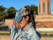 Spread Love Vintage Denim & White Mesh Pony Hat