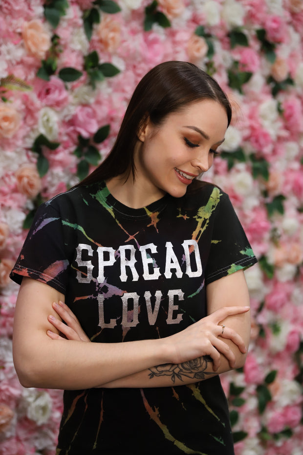 Galaxy Opal Spread Love Tie Dye Metallic Tee