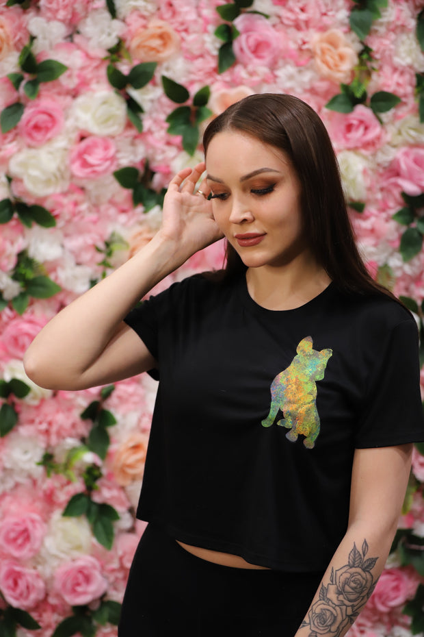 Spread Love Art Festival Black Cropped Tee Shirt 1 of 18