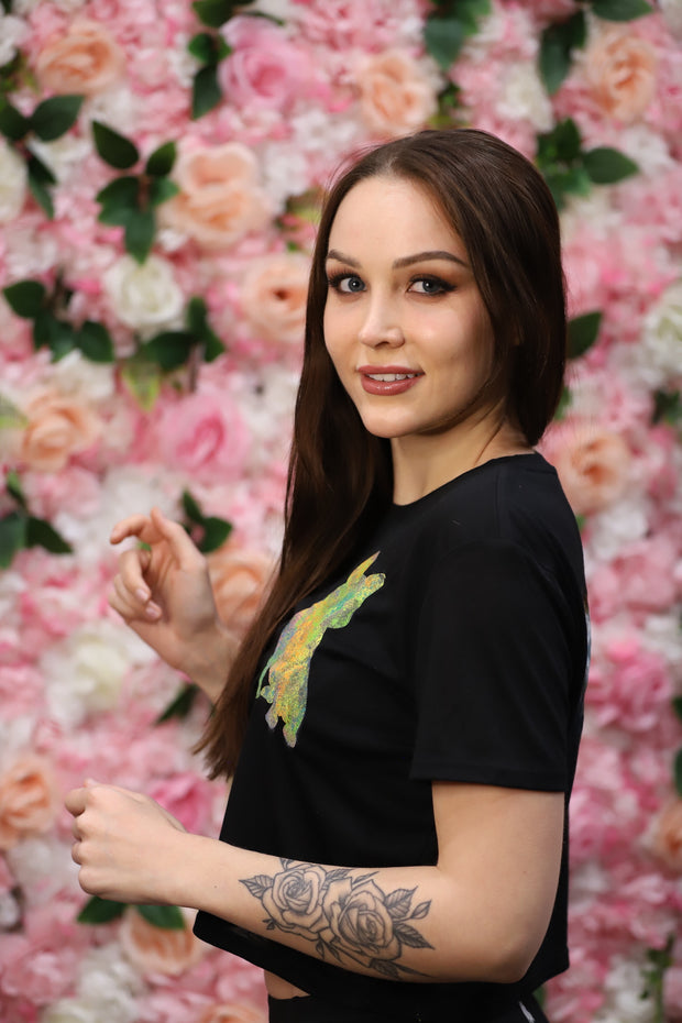 Spread Love Art Festival Black Cropped Tee Shirt 1 of 18