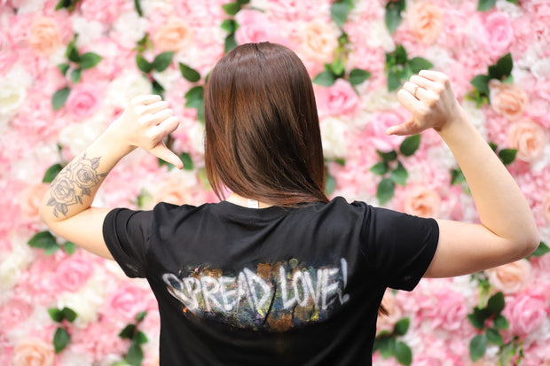 Spread Love Art Festival Black Cropped Tee Shirt 1 of 18