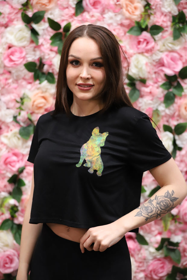 Spread Love Art Festival Black Cropped Tee Shirt 1 of 18