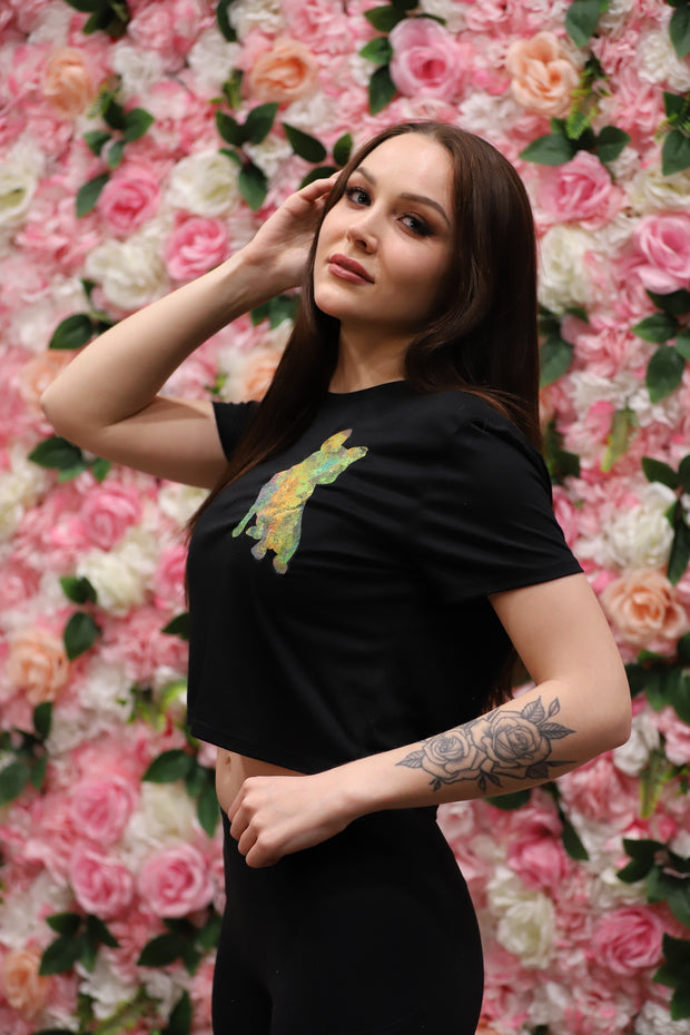 Spread Love Art Festival Black Cropped Tee Shirt 1 of 18