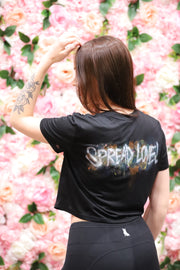 Spread Love Art Festival Black Cropped Tee Shirt 1 of 18
