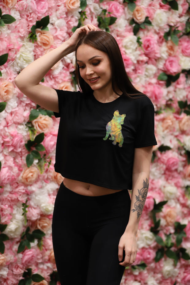 Spread Love Art Festival Black Cropped Tee Shirt 1 of 18