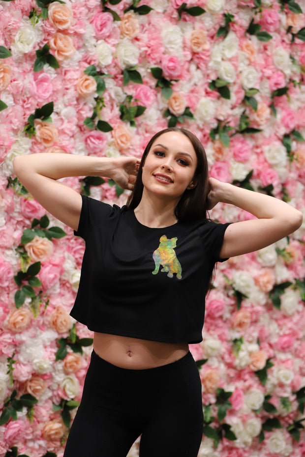 Spread Love Art Festival Black Cropped Tee Shirt 1 of 18