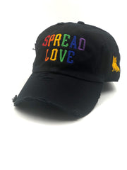 Spread Love Black & Rainbow Vintage Dad Cap