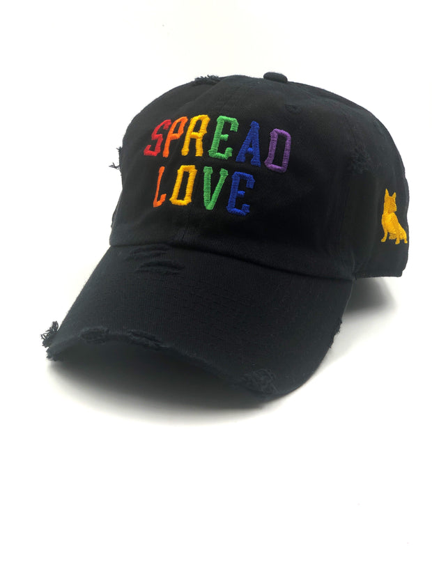 Spread Love Black & Rainbow Vintage Dad Cap