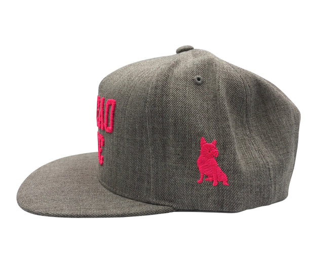 Spread Love Heather Gray & Neon Pink Snapback