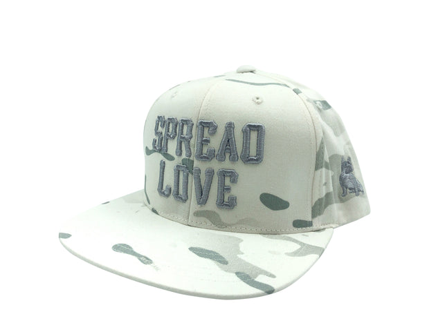 Spread Love White Camo & Gray Snapback