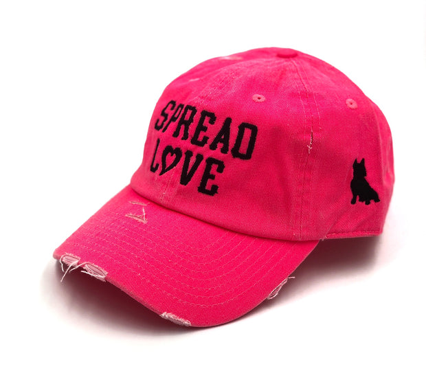 Spread Love Neon Pink Vintage Dad Cap