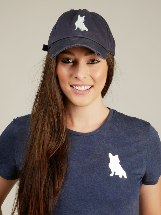Navy White Glam Polo Spread Love Vintage Dad Cap