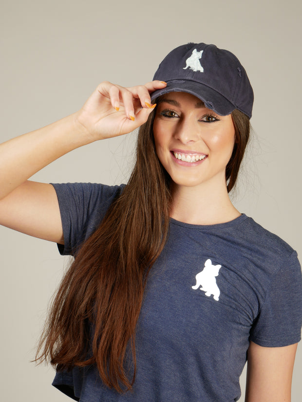 Navy White Glam Polo Spread Love Vintage Dad Cap