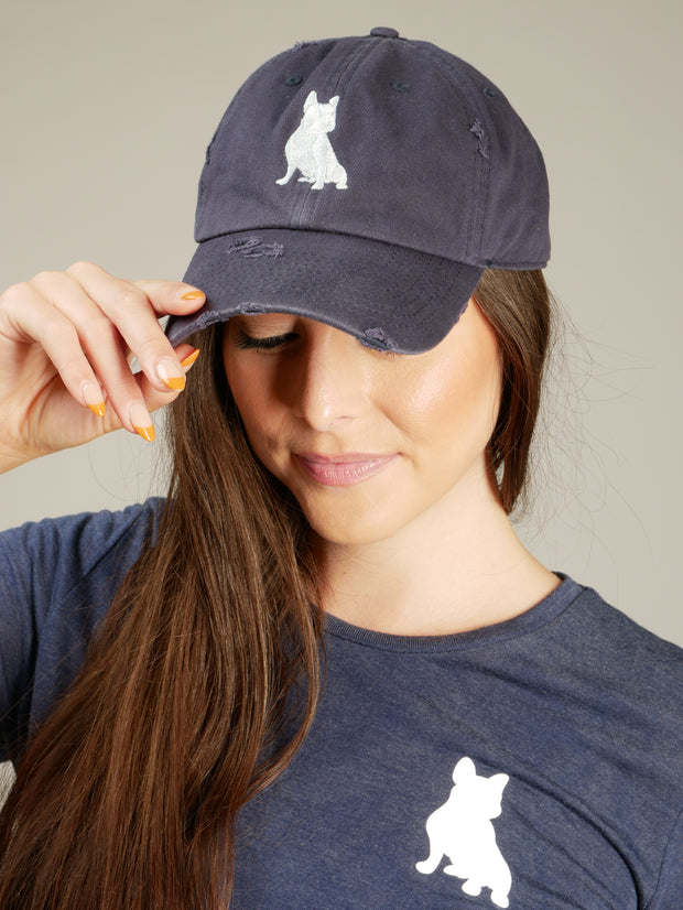 Navy White Glam Polo Spread Love Vintage Dad Cap