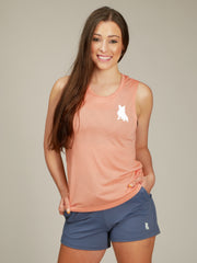 Peach & White Glam Spread Love Muscle Tank