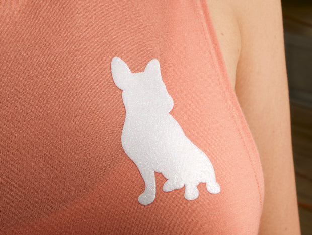 Peach & White Glam Spread Love Muscle Tank