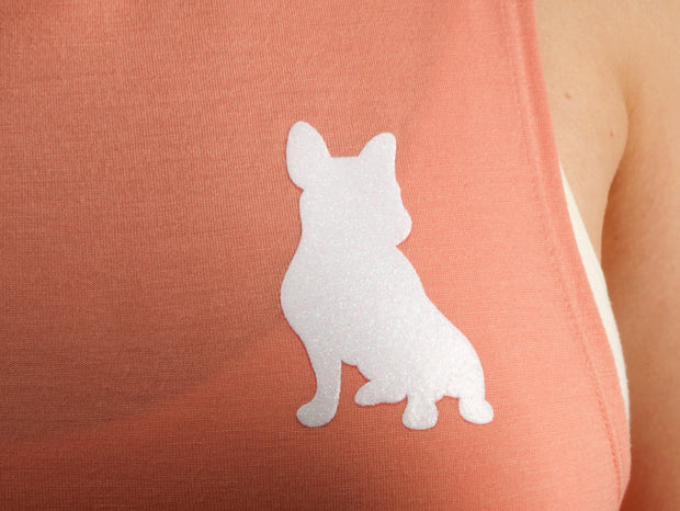 Peach & White Glam Spread Love Muscle Tank