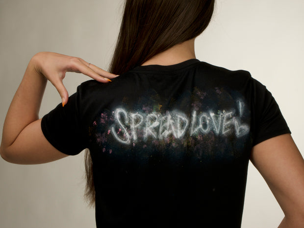 Spread Love Art Festival Black Cropped Tee Shirt 1 of 18