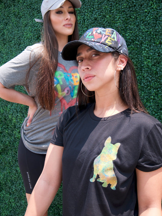 Spread Love Art Festival Black Cropped Tee Shirt 1 of 18
