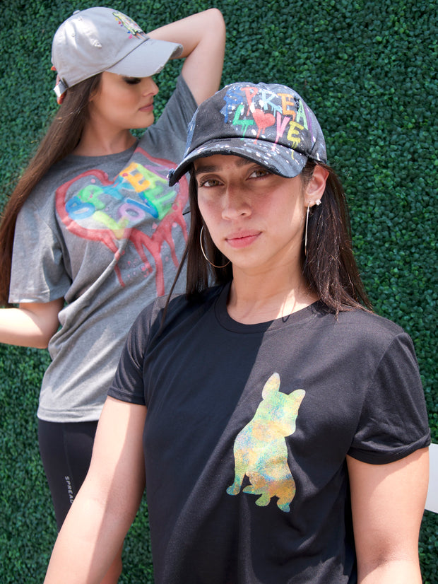 Spread Love Art Festival Black Cropped Tee Shirt 1 of 18