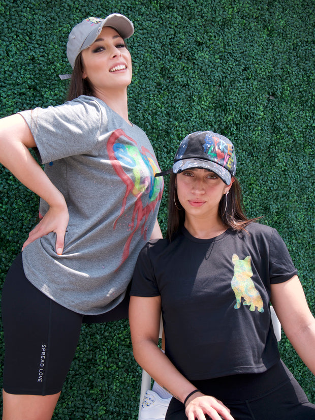 Spread Love Art Festival Black Cropped Tee Shirt 1 of 18