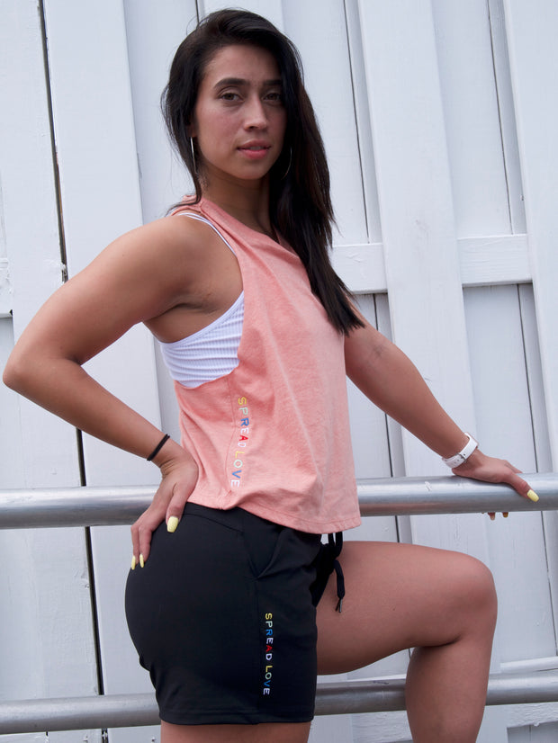 Sunset & Black Glam Spread Love Cropped Tank