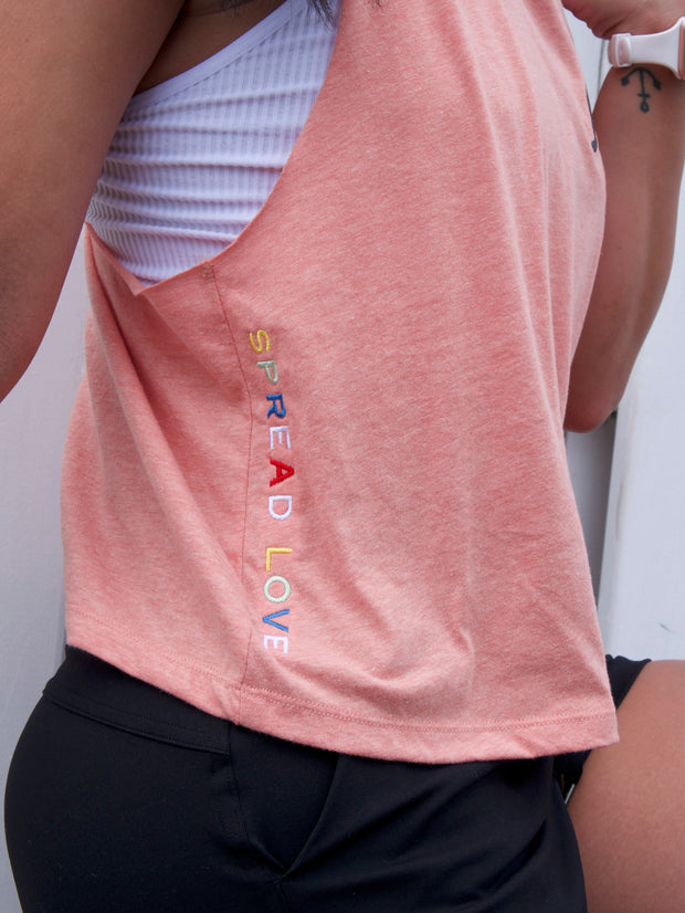 Sunset & Black Glam Spread Love Cropped Tank