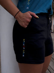 Black Spread Love Glam Shorts