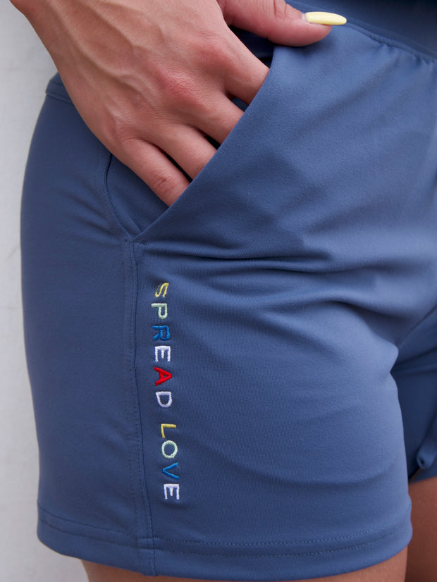 Blue Spread Love Glam Shorts