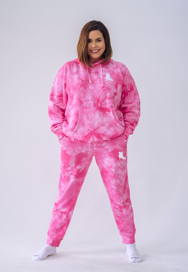 Bursting with Love Pink Tie Dye Sweatpants