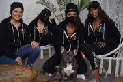 Black Spread Love Rainbow Chenille Zip Up