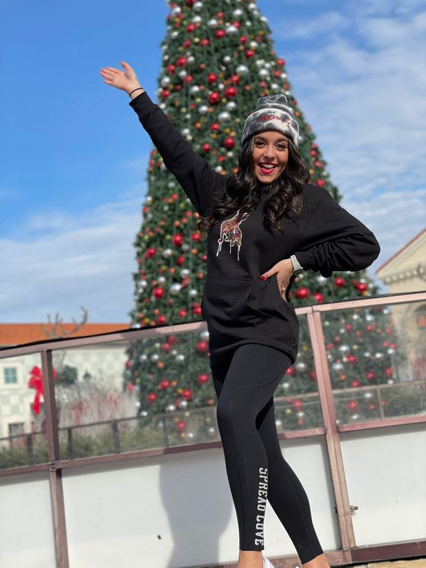 Limited Edition Spread Love Drip Hooded Sweatshirt in Black